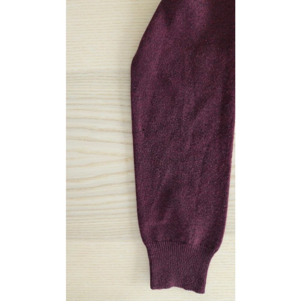 Zadig & Voltaire Burgundy Wool Cashmere Sweater with Leather Detail - Picture 9 of 10